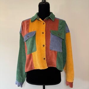 BDG Urban Outfitters Corduroy Jacket Shirt Women’s Small Multicolor Block